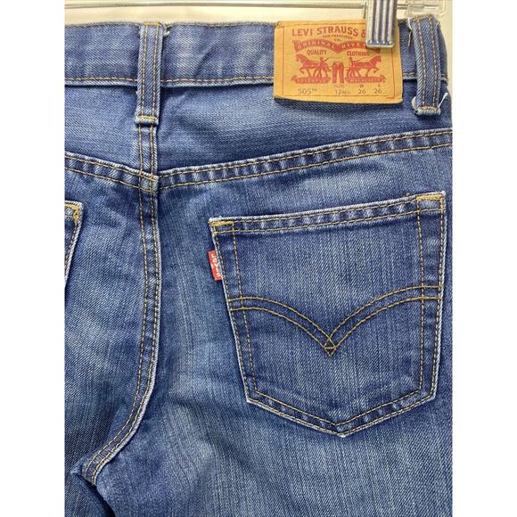Levi's 505 Straight Leg Red Tab Blue Denim Jeans Boy's (26x26) Size 12 Reg - Picture 3 of 9
